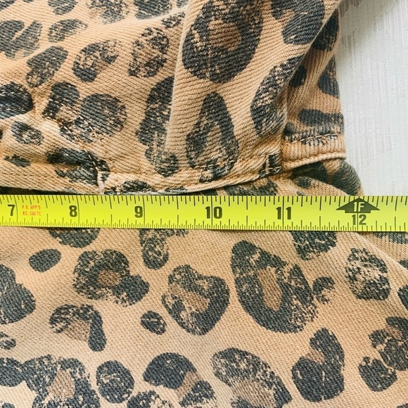 AMO High Rise Leopard Print Jeans - Tan and Black - Picture 8 of 10